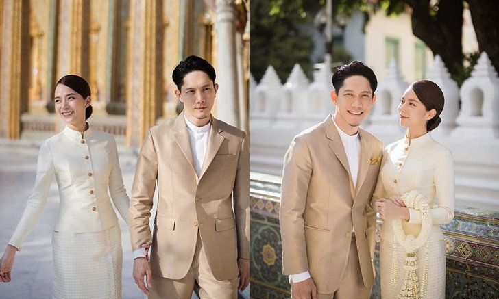 “ปั๊บ-ใบเตย” เผยภาพเข้ารับประทานน้ำพระพุทธมนต์ เป็นสิริมงคลชีวิตคู่