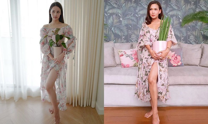 "ญาญ่า" เรียก "ณเดชน์" ให้มาดู "กาละแมร์" โคฟใส่ชุดอยู่บ้านรดน้ำต้นไม้