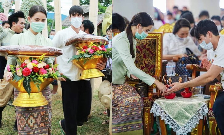 งานบุญทอดกฐิน "ณเดชน์-ญาญ่า" งดงามทั้งคนทั้งบรรยากาศ