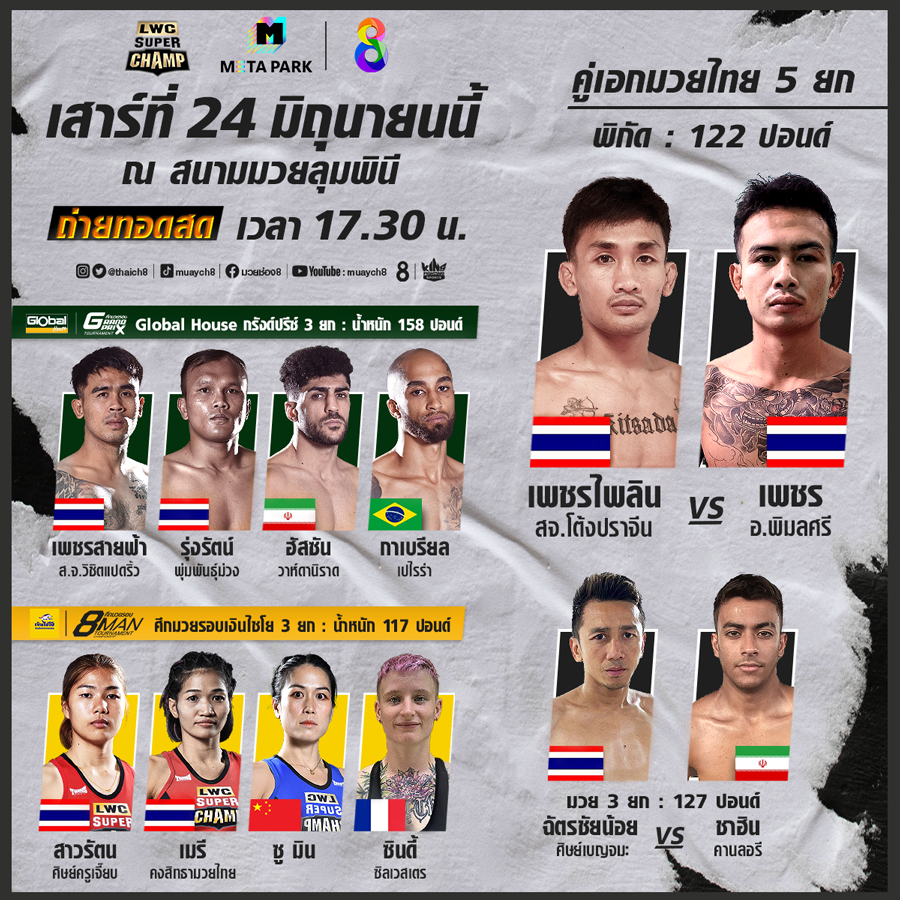 ปิดท้ายเดือนมิถุนายน! LWC SUPER CHAMP เสาร์เดือดเต็มหมัด  วันอาทิตย์ THAI FIGHT LEAGUE ซัดเต็มศอก!