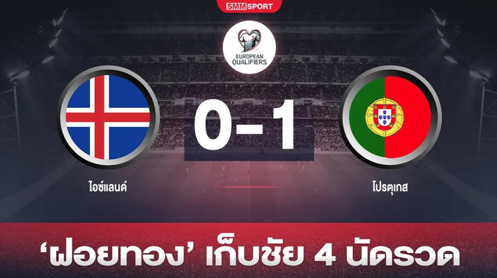 ฉลองนัด200! 'โรนัลโด้' ซัดพา 'โปรตุเกส' เฉือน 'ไอซ์แลนด์'