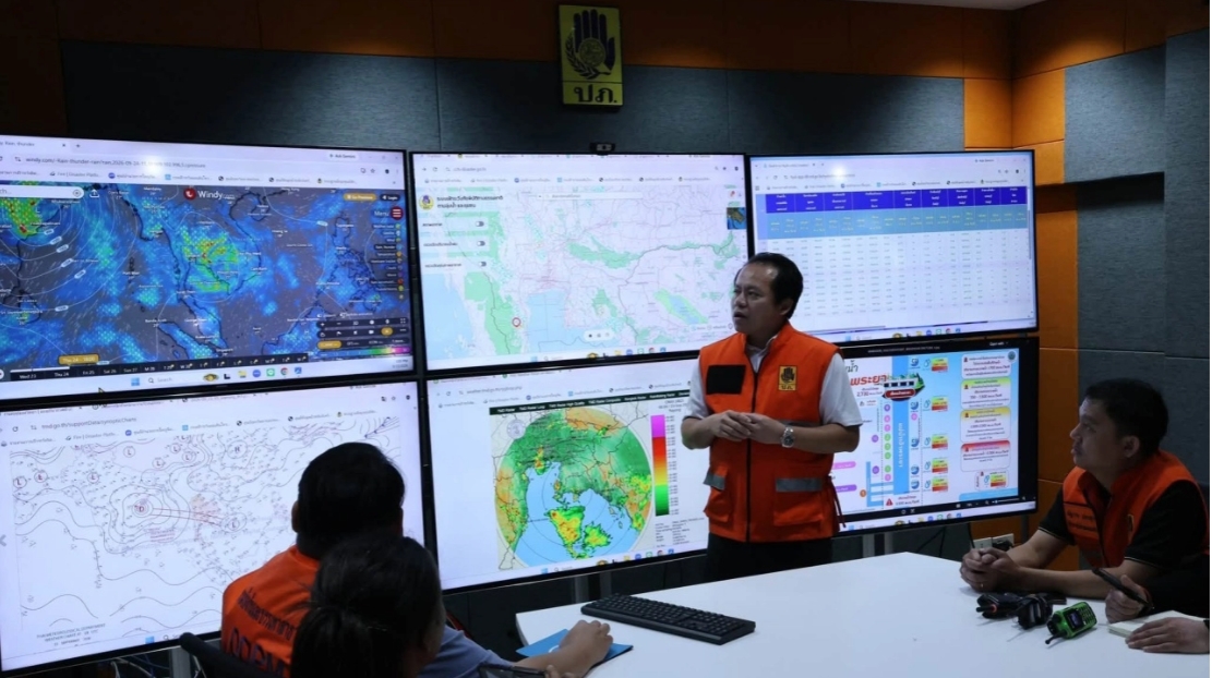 ปภ. เปิด War Room ติดตามฝนตกทั่วประเทศ 24 ชั่วโมง เตรียมพร้อมรับมืออุทกภัย