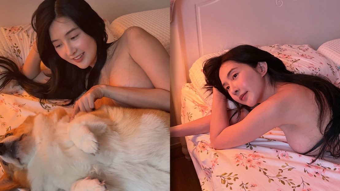 เบียร์ เดอะวอยซ์ เปิดภาพแซ่บ โนบรานอนเล่นกับน้องหมาแบบชิลๆ บนเตียง