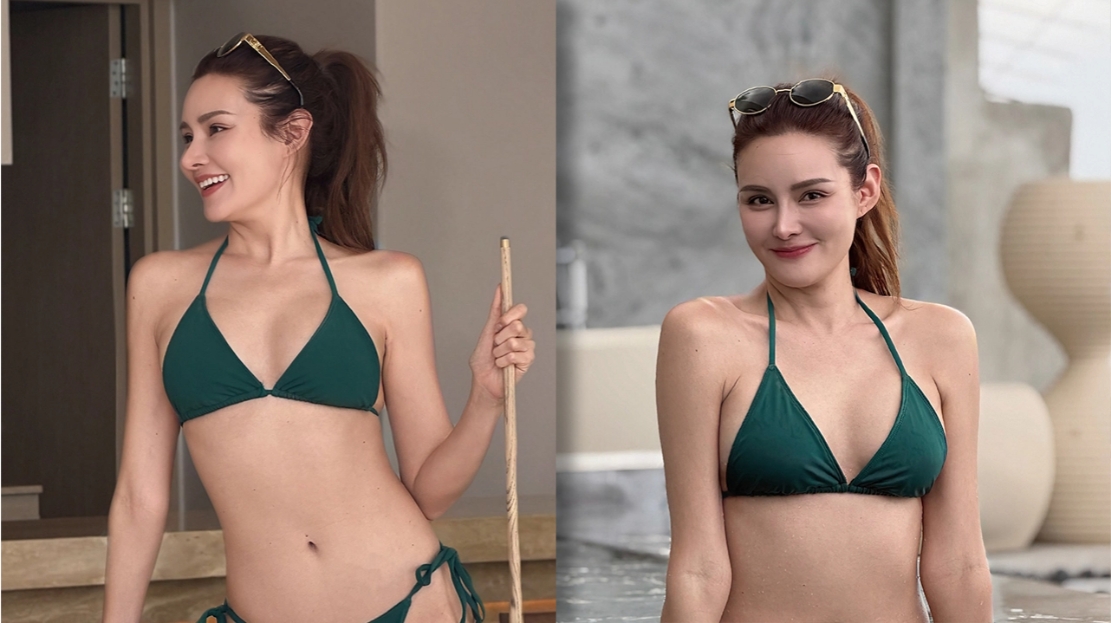 หญิง รฐา นุ่งบิกินีเขียวเซ็กซี่ อวดความสวยหุ่นแซ่บมาก
