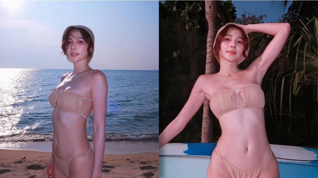 จันจิ จันจิรา อวดหุ่นสุดปังในชุดบิกินีตัวจิ๋ว มาพร้อมท่าโพสสุดแซ่บริมทะเล 