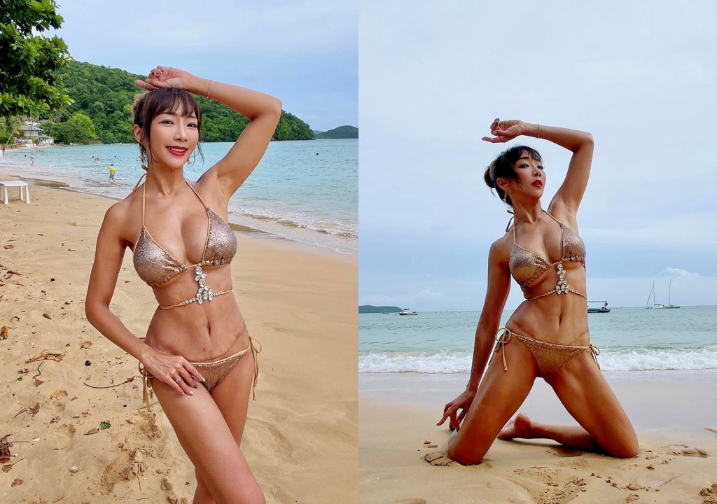 ดาราโชว์ท่ายาก ริมหาดภูเก็ต อวดความฟิตแบบคุณแม่ลูก 5 เผยวิธีคงหุ่นฉบับตัวมัม