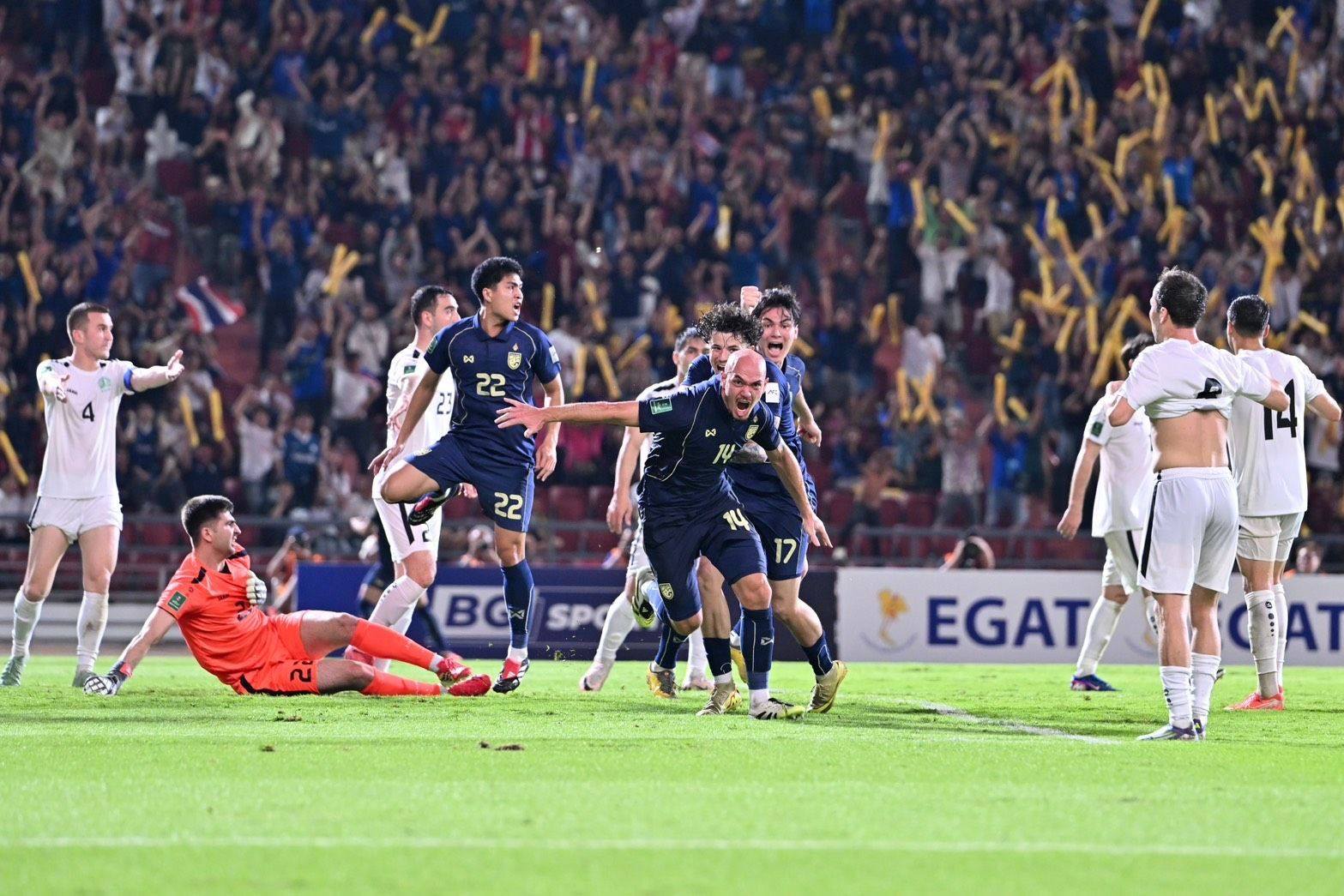 ทีมชาติไทย ชนะ เติร์กเมนิสถาน ตีตั๋วไปเอเชียนคัพ 2027 รอบสุดท้าย ที่ซาอุฯ